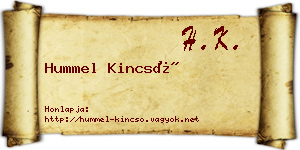 Hummel Kincső névjegykártya