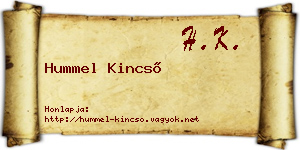 Hummel Kincső névjegykártya